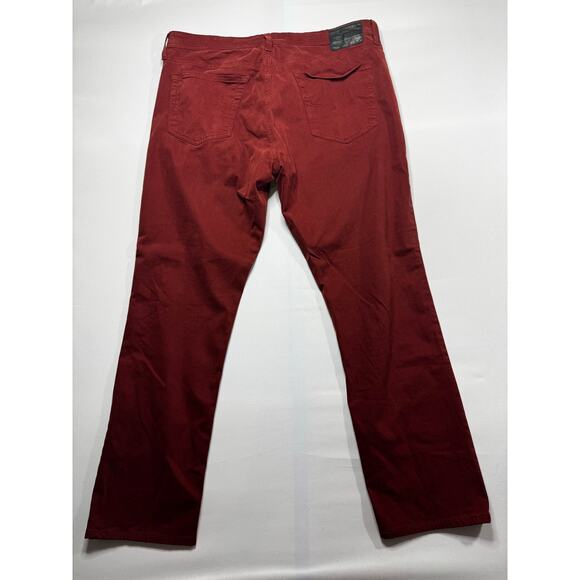 AG Adriano Goldschmied Men's Everett Slim Straight Leg Red Pants - Size 38x31 - Picture 2 of 5